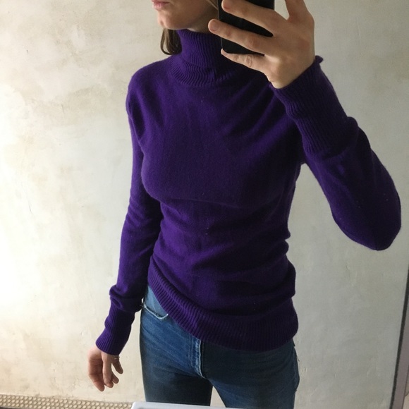 Hayden Sweaters - Royal purple cashmere turtleneck sz M